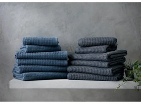 Tmavosivý froté uterák z Bio bavlny 50x100 cm Check – JUNA