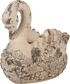 Decorative Figurine Swan 18x11x17 Cm Beige Ceramic Material - 18*11*17 cm