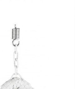 Biele závesné kreslo KOKON so stojanom, svetlý vankúš