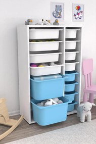 Organizér na hračky Dremonka 7 (biela + modrá). Akcia -18%. Vlastná spoľahlivá doprava až k Vám domov. 1124305
