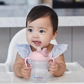 Hrnček s náustkom 4m+ - svetloružový 240 ml