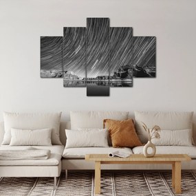 Čiernobiely obraz hviezdnej oblohy (150x105 cm)