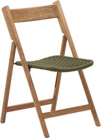 Drevená záhradná stolička v zeleno-prírodnej farbe Dandara – Kave Home