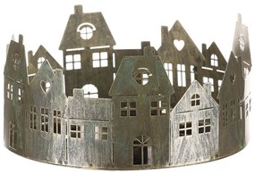 Adventný svietnik Domčeky, medená, kov, pr. 20 cm