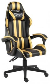 vidaXL Herná stolička čierna a zlatá umelá koža-