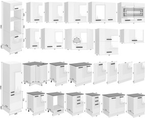 Panel na umývačku Bekini Premium Full Version zakrytý 60 cm biely lesk s pracovnou doskou