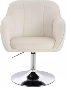 LuxuryForm DESIGN Stolička AVOLA VELUR na striebornom tanieri - biela