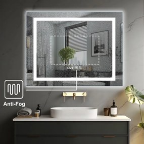 IREDA Kúpeľňové zrkadlo s LED osvetlením, 80 x 60 cm