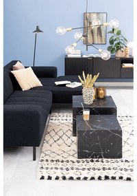 Čierne konferenčné stolíky v dekore mramoru v súprave 2 ks 58x58 cm Dice – Actona