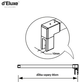 D‘Eluxe - SPRCHOVÉ ZÁSTENY - Sprchová zástena WALKER WF83P -140xcm sprchové zásteny Walk In číre 6 čierna univerzálna - ľavá/pravá 90cm 70 200 70x200