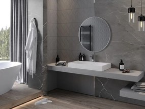 Mexen Loft, okrúhle kúpeľňové zrkadlo 80 cm, farba rámu brúsená oceľ, 9850-080-080-000-10
