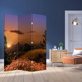 Paraván - Príroda so západom slnka (126x170 cm)