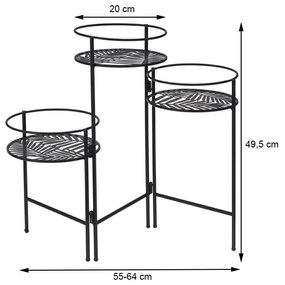 STOJAN NA KVETINÁČ TRIPLE 49,5X64X20 CM ČIERNA