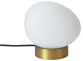 Dizajnová stolná lampa mosadzná s opálovým sklom - Sally
