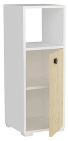 Kúpeľňová skrinka Satadu 1 (biela + dub zafírový) . Vlastná spoľahlivá doprava až k Vám domov. 1092733
