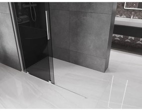 Mexen Velar, sprchová zástena s posuvnými dverami Walk-in 130 x 200 cm, 8mm šedé sklo, chrómová, 871-130-000-43-01