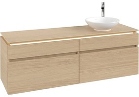 VILLEROY &amp; BOCH Legato závesná skrinka pod umývadlo na dosku (umývadlo vpravo), 4 zásuvky, s LED osvetlením, 1600 x 500 x 550 mm, Nordic Oak, B598L0VJ