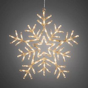 LED svetelná dekorácia vločka, napájanie: sieťové, teplá biela, výška: 58 cm