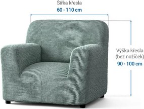 Bielastické poťahy COSTINA mätová kreslo (š. 60 - 110 cm)