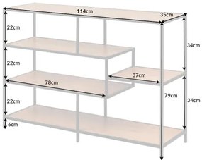 Knižnica/Regál 42020 115cm Slim Line Divoký Dub  - Komfort-nábytok