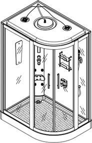 BPS-koupelny Hydromasážny box MONAKO 9914R, 120x85 pravý bez sauny