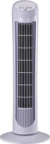 HOMCOM 45W Oscilujúci Vežiový Ventilátor s 3 Rýchlosťami, ABS Plastový Stĺpový Ventilátor, 27x27x75 cm, Biela | Aosom