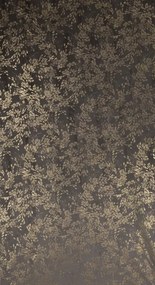 Dekorstudio Zamatový záves FELIS s jemnou potlačou listov - grafitový
