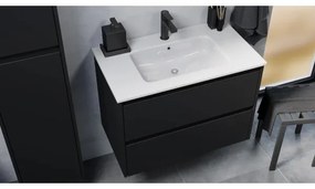 Kúpeľňová skrinka s umývadlom MOLDE 80 cm čierna