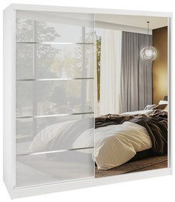 Šatníková skriňa SERENITY 200 cm biely lesk MGB SERENITY SZP5/0/W/W/0/HIAL