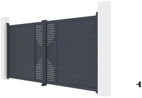 G21 Brána Marion 350x173 cm dvojkrídlová, antracitová