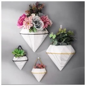 SADA 2x Nástenný kvetináč SEMELA 23x20 cm zlatá