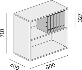 Kancelársky regál BLOCK, 800 x 400 x 710 mm, biela