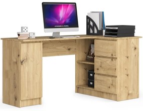 Rohový písací stôl B20 155 cm pravý dub artisan