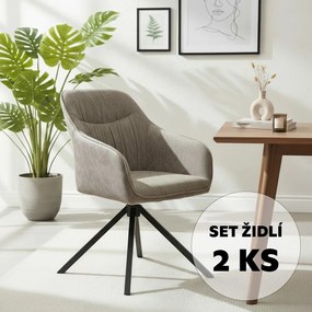 Set - 2 ks Jedálenská stolička AVENBERG LARO – otočná, šedá