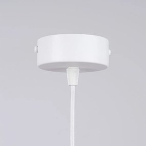 Biele závesné svietidlo so skleneným tienidlom Belinda – Sollux