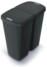 Odpadkový kôš DUO čierny, 45 l, čierna