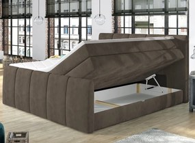 Posteľ boxspring Fresco 180x200 cm, svetlo hnedá látka