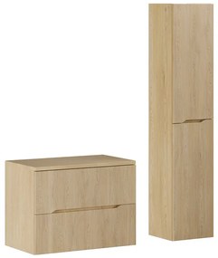 Koupelnová sestava Nordic s deskou a skříňkami 80 cm dub cremona