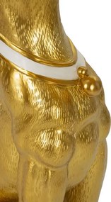 Dekoratívna socha Dog Pit s podnosom 91 cm zlatá