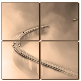 Obraz na plátne - Most v hmle - štvorec 3275FE (100x100 cm)