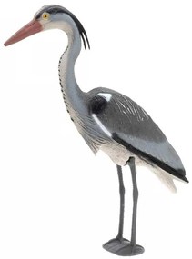 Záhradná plastová figúrka Heron, 72x50 cm, sivá