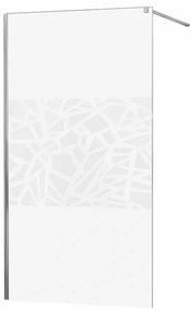 Mexen Kioto, sprchová zástena typu WALK-IN 140x200 cm, 8mm sklo s bielym vzorom, 800-140-000-00-85