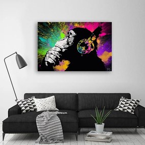 Obraz na plátně, Banksy Colorful Monkey - 120x80 cm