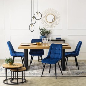 JAKS Jedálenská stolička Chic velvet modrá
