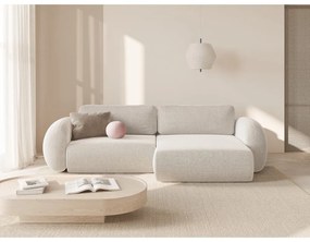 Krémovobiela ženilková rozkladacia/s úložným priestorom rohová pohovka Tonale – Cosmopolitan Design