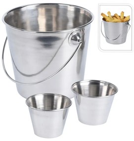 Kovové vedro na servírovanie hranoliek Fries sada 3ks