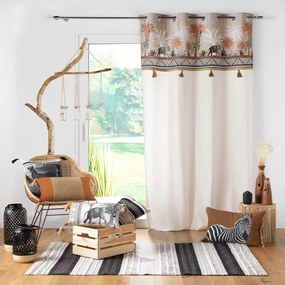 Hnedý/v prírodnej farbe bavlnený záves 140x240 cm Kenya Lodge – douceur d'intérieur