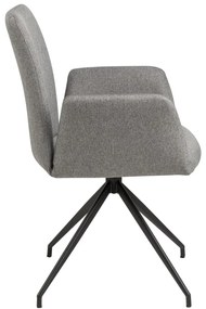 Sivé čalúnené jedálenské kreslo s podrúčkami Naya – Actona