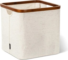 Krémový látkový úložný box 30x30x30 cm Bamboo/Linen Cube – Bigso