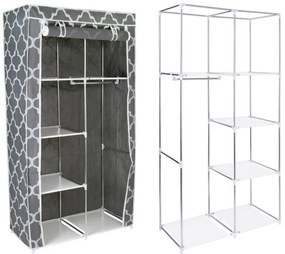 Šatníková skriňa MIRA sivá / biela